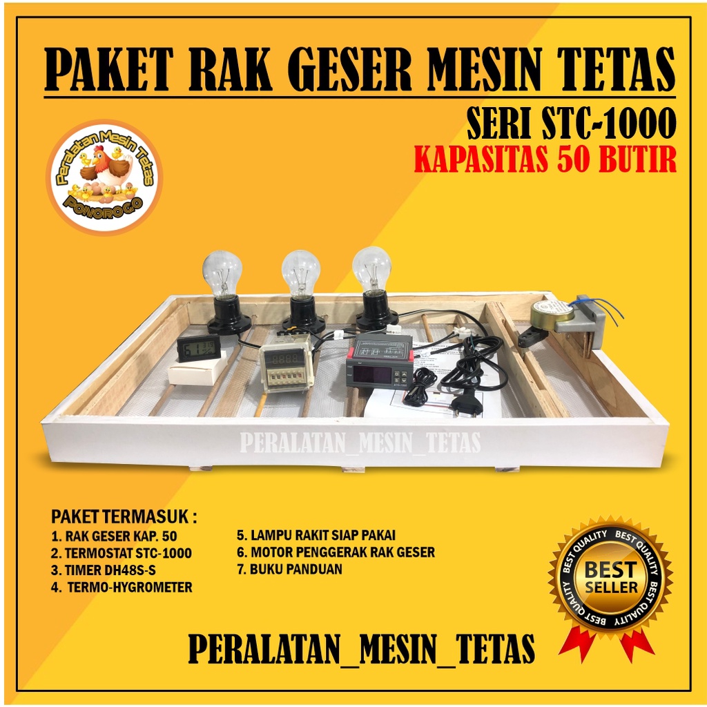 Paket Rak Geser Full Otomatis Kapasitas 50 Butir Telur