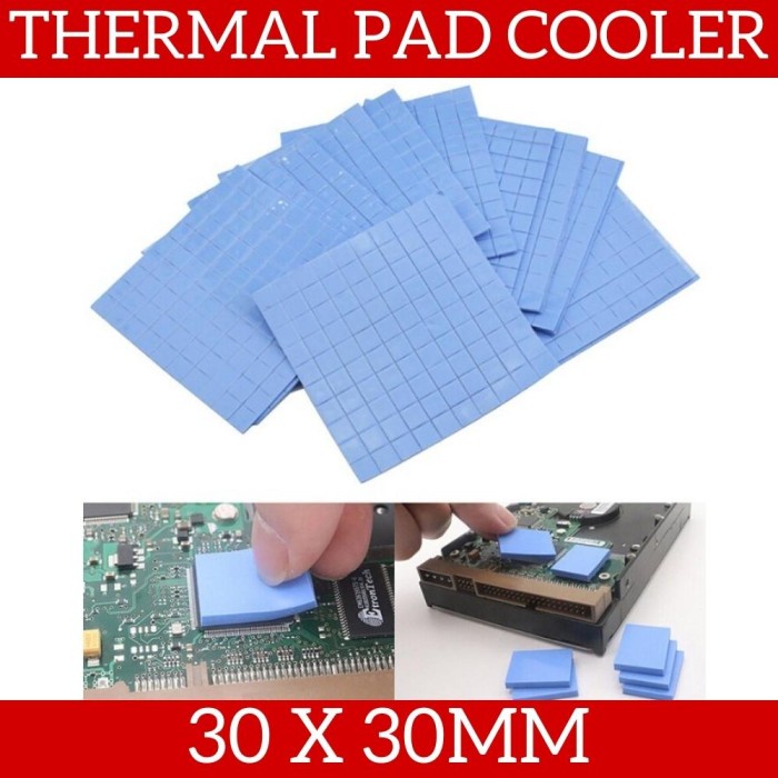 Thermal Pad Cooler Conductivity Big Silicone 30mm x 30mm Tebal