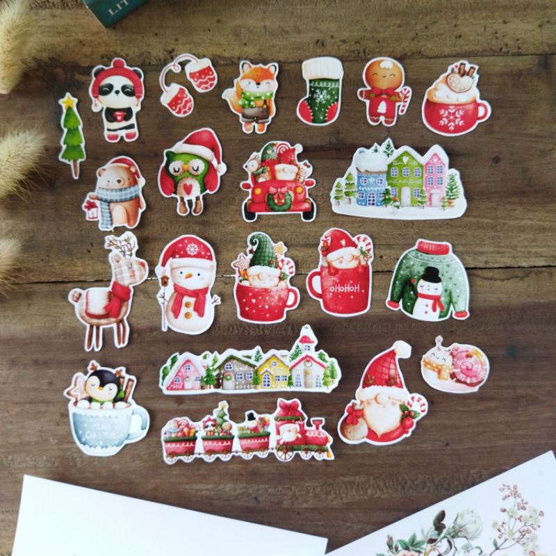 

[20 PCS] CHRISTMAS STICKER WINTER STICKER AESTHETIC STICKERS BUJO JOURNALING ART DEKORASI NATAL