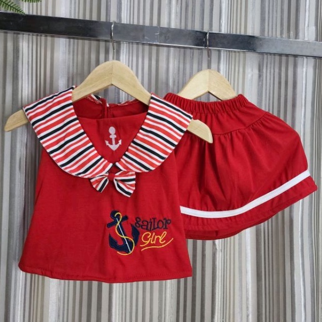 Baju bayi perempuan Stelan Sailor TERBARU