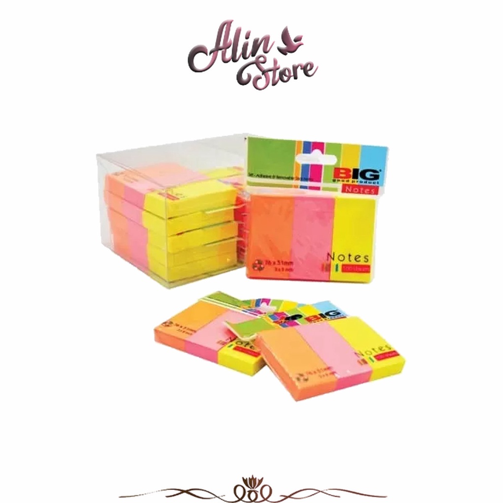 

Sticky Note Tumpuk / Pembatas / Penanda Kertas 76x51 3 Warna Big