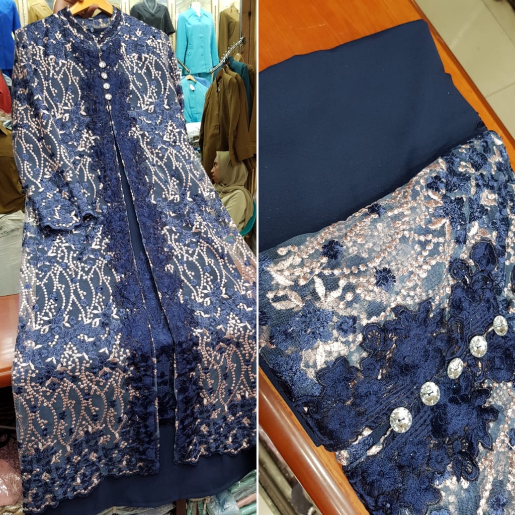 [ COD ] NEW LIMITED EDITION GAMIS CARDINGAN SUPER CANTIK/GAMIS CARDINGAN TILLE BORDIR MUTIARA SUPER 