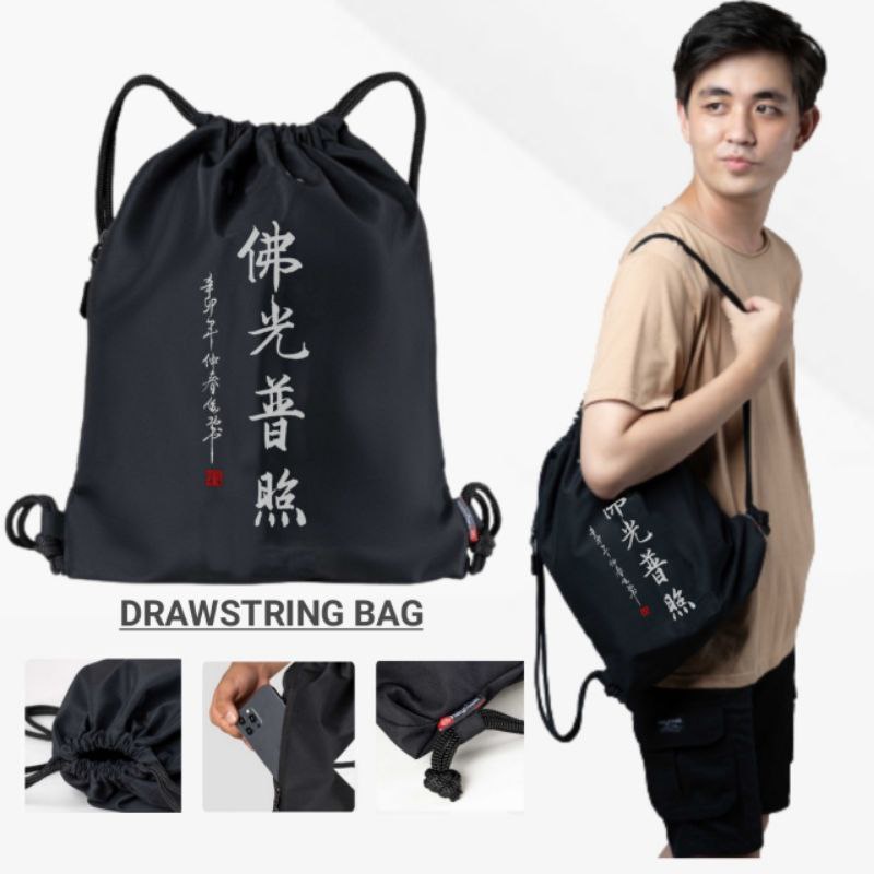 Tas Serut Pria String Bag Polos Selempang Olahraga Bahan Taslan Anti Air | Tas Pria Ransel Polos | Tas Wanita Polos