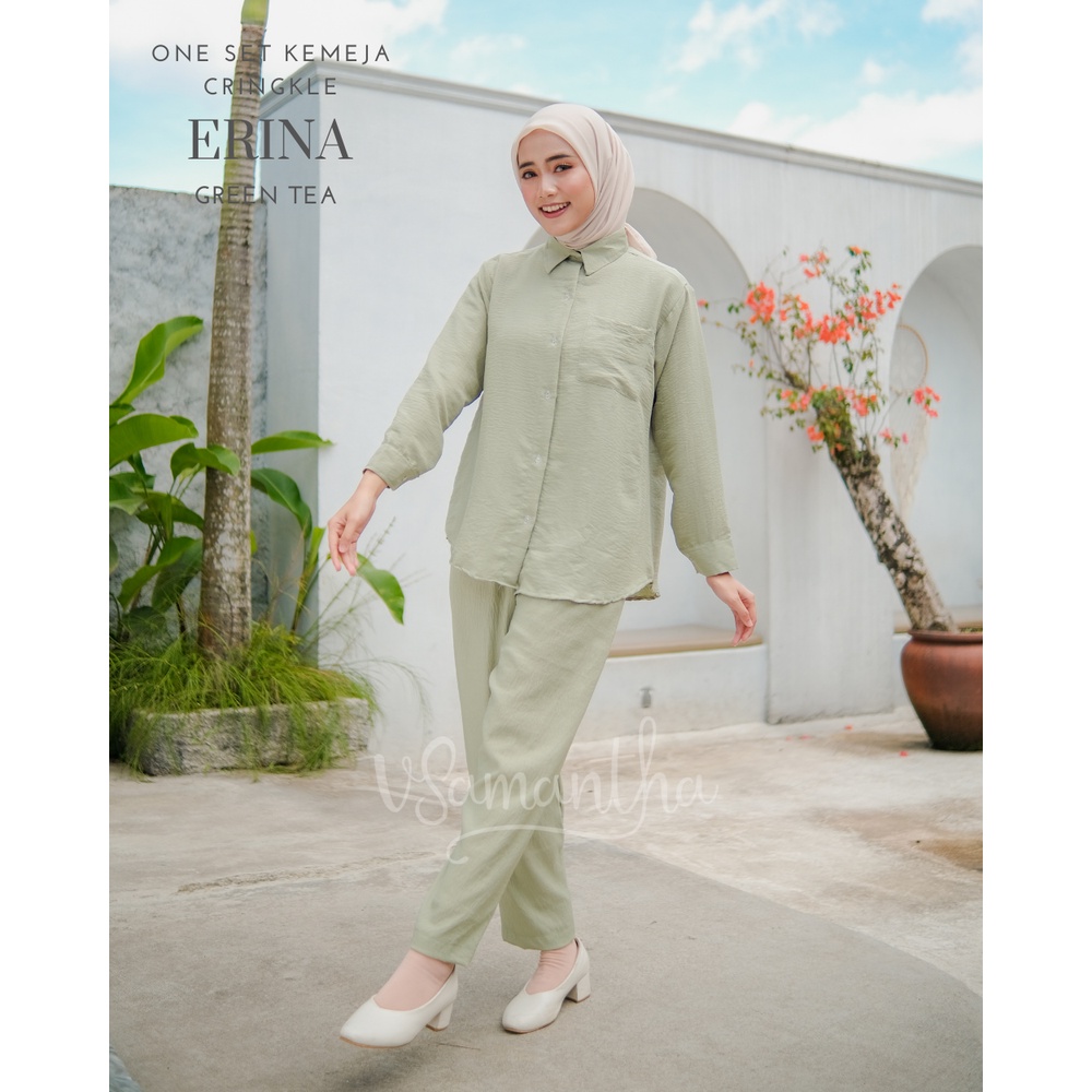 One Set Kemeja Wanita Crinkle Airflow Erina