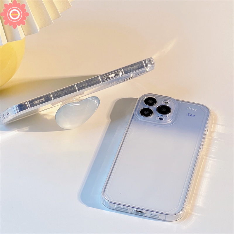 Soft Case Warna Biru Gradasi Dengan Ring Holder Untuk Redmi 9 9A 9T 10 10C 10A 9C Note 11 9 8 9s 9pro 10 10s 11s 11pro 10pro Max