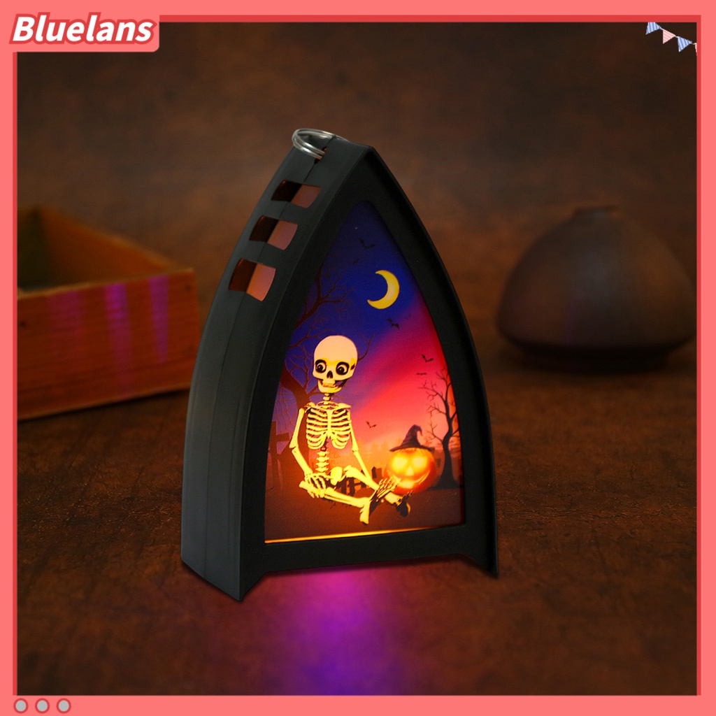 (In Stock) Lampu Lentera LED Portable Bentuk Labu Halloween / Tengkorak Untuk Dekorasi Rumah