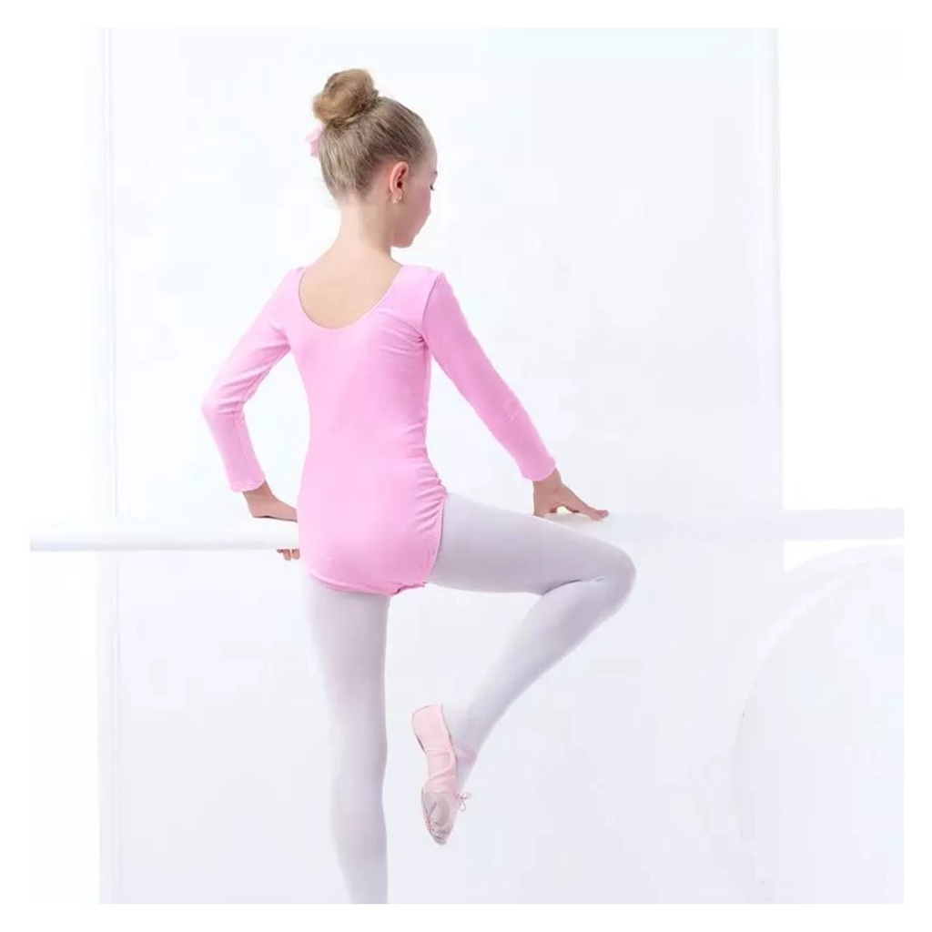 LEOTARD LENGAN PANJANG ANAK - BALLET COTTON SPANDEX LEOTARD BAJU GYM SENAM BALET