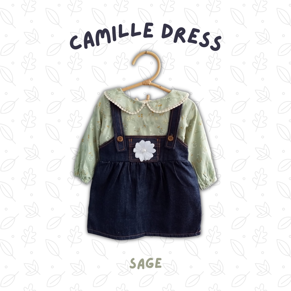 dress anak perempuan baju anak perempaun 1 2 3 tahun CAMILLE dress overall balita cewek dress lengan panjang tunik balita