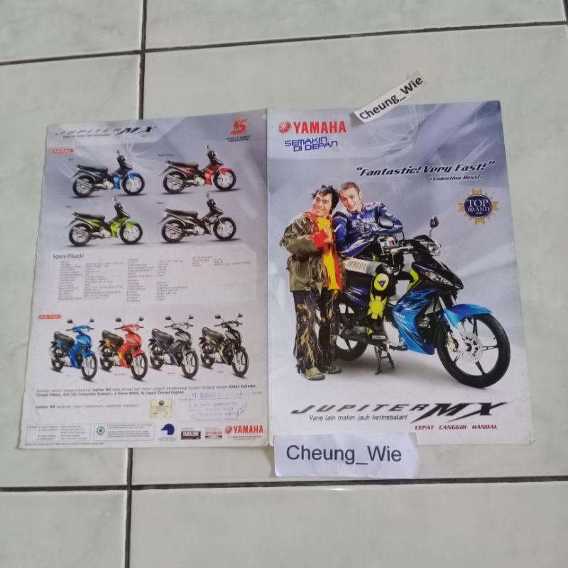 Poster Jadul Antik Brosur Yamaha Jupiter MX 135 LC Old 2009 CW Rossi The doctor Gen1 NOS kondisi gre
