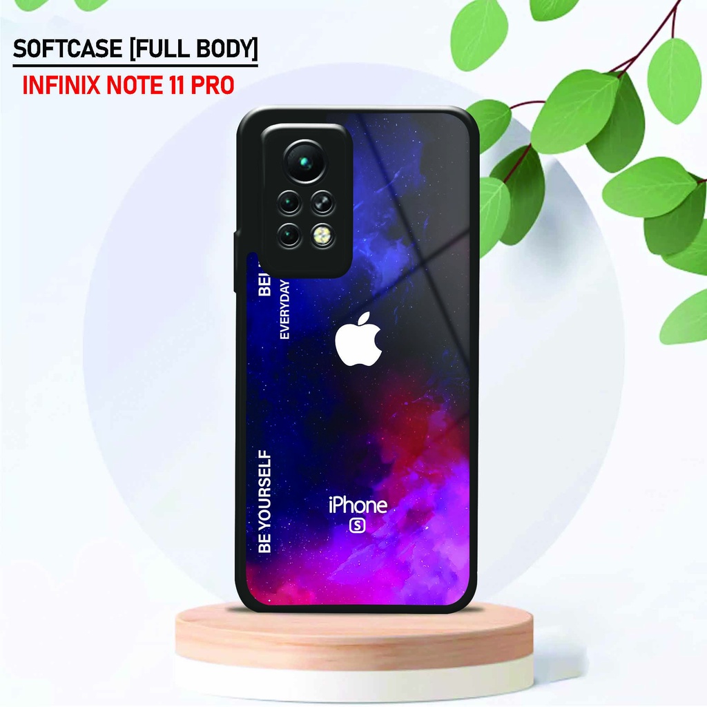 Softcase Kaca Infinix Note 11 Pro - Hardcase Glossy Infinix Note 11 Pro - Fashion [ Quotes Apel ] - 