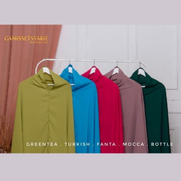 Khimar Bolong Tangan Jumbo Syari Kerudung Handsplit Jilbab Wolfis Sepaha Sebetis Nonpet/Pet Antem {A