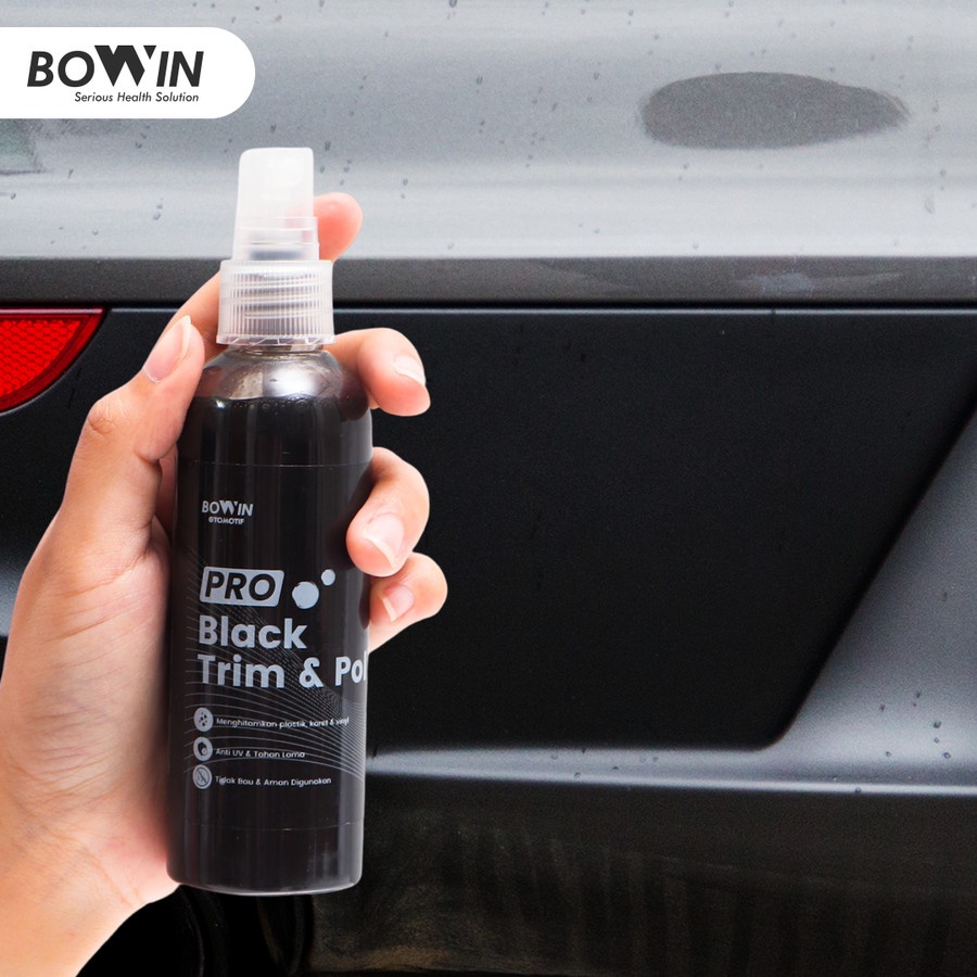 Bowin Black Trim &amp; Polish (Penghitam Permanen Plastik Trim Dashboard) Black Polish pengkilap Dashboard Mobil