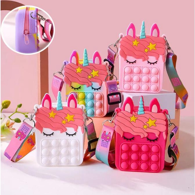 Grosir Tas Anak Popit Jelly Unicorn Pony Tas Pop It Fashion Termurah