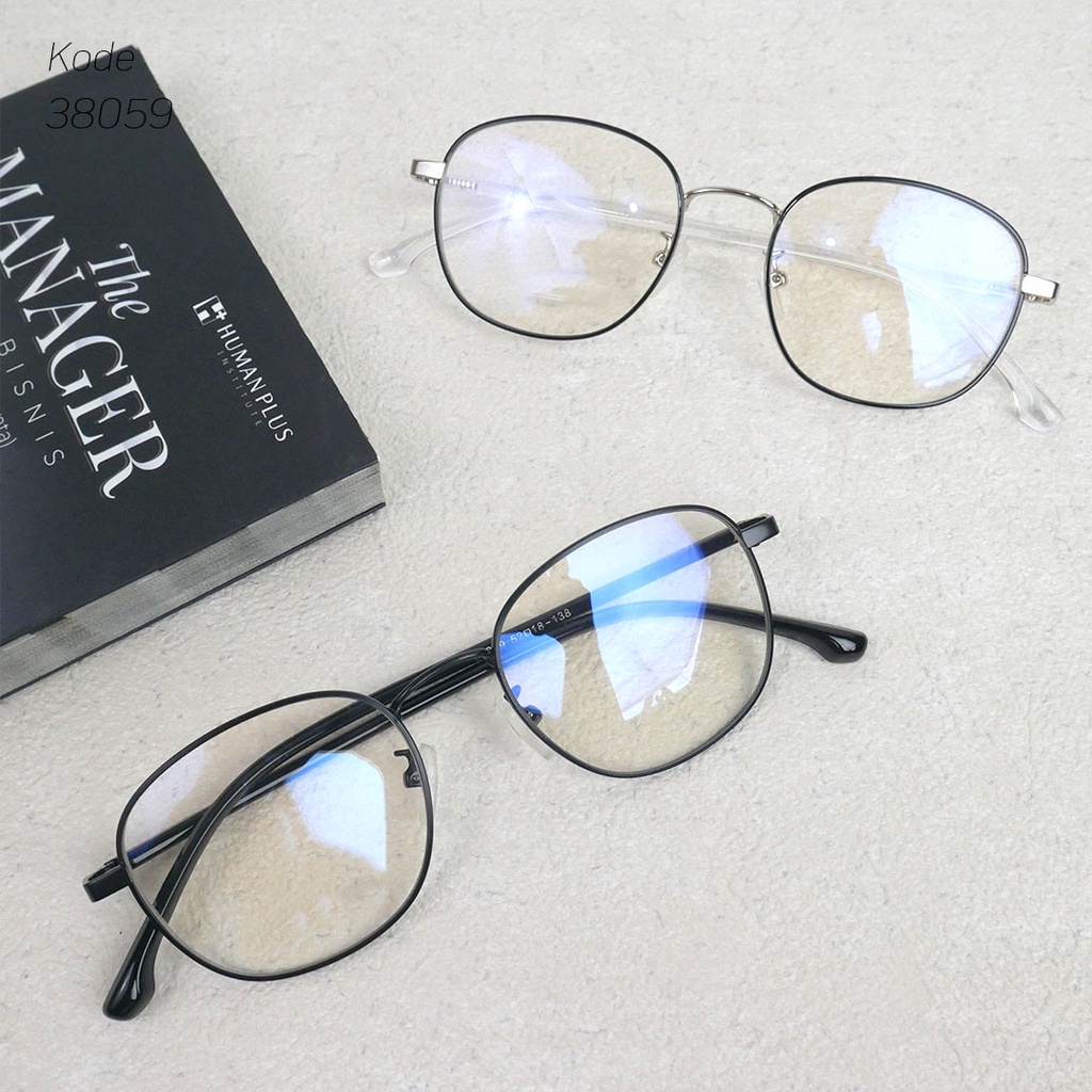 Frame Kacamata Wanita Fashion Bulat Antiradiasi Minus Plus 38059