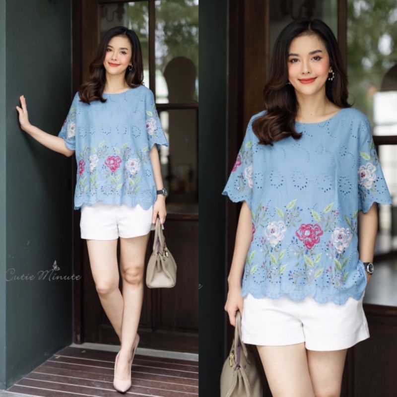 Atasan Blouse Cutie Minute Import Original Bangkok