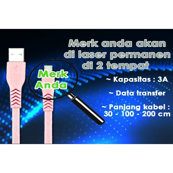 CUSTOM Kabel data Handphone Iphone Min order 40 pcs  ,Custom Kabel data  Fast charging Mikro