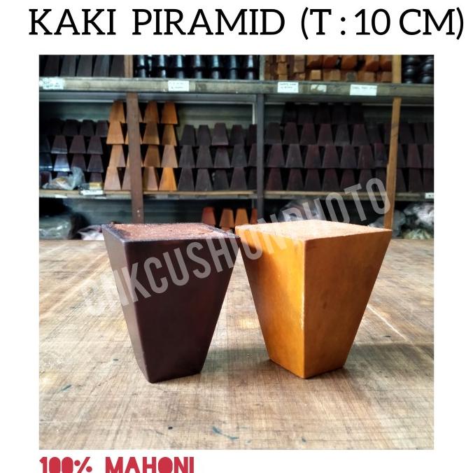 KAKI KAYU MAHONI UNTUK SOFA / KURSI / RANJANG MODEL PIRAMID ( 10 CM )
