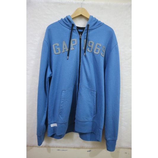 hoodie zipper gap size xxl  biru
