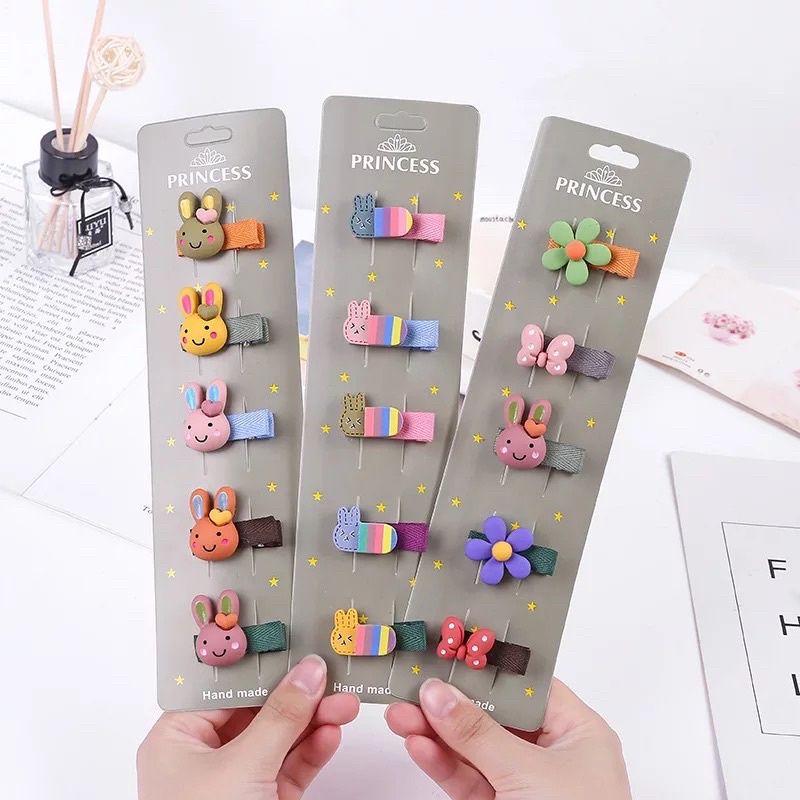 COD ! 5PCS / SET JEPITAN RAMBUT ANAK LUCU / JEPIT RAMBUT ANAK MOTIF KARAKTER KARTUN