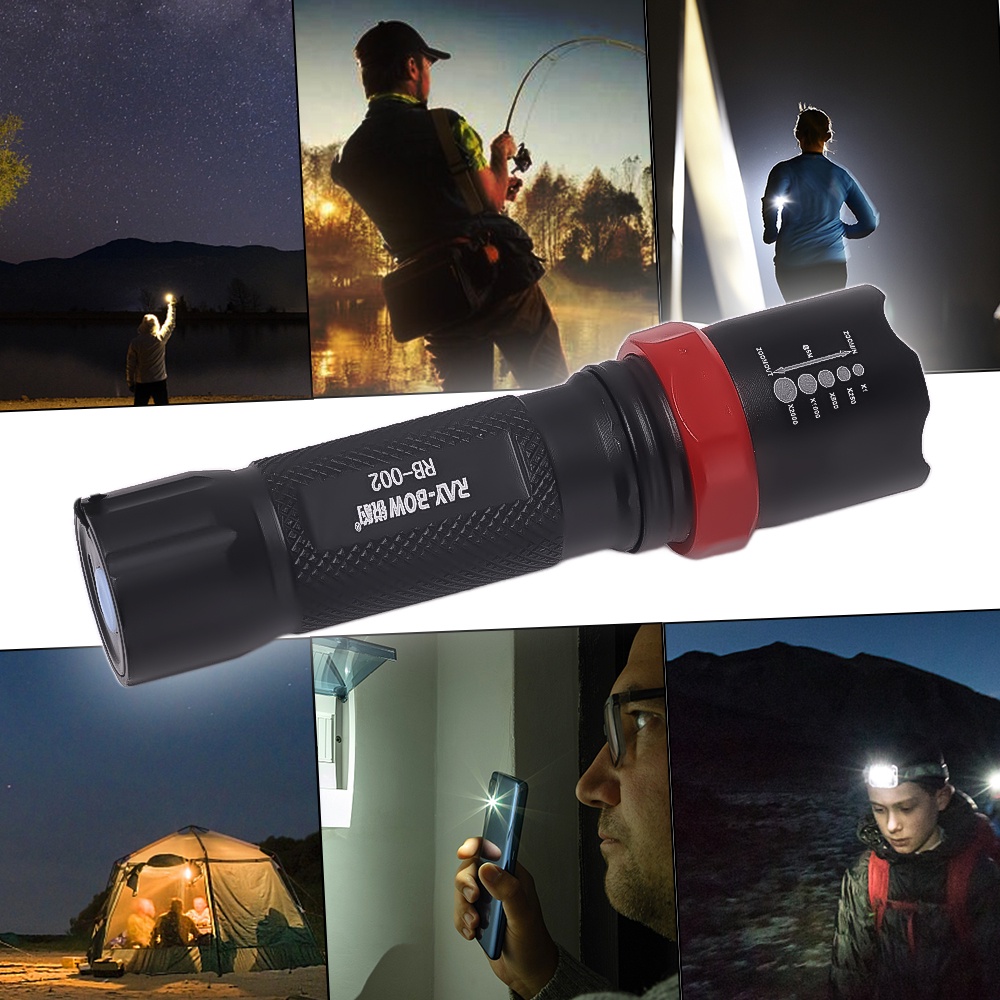 Lampu Senter LED 3 Mode Cahaya Ultra Terang Anti Air USB Rechargeable Portable