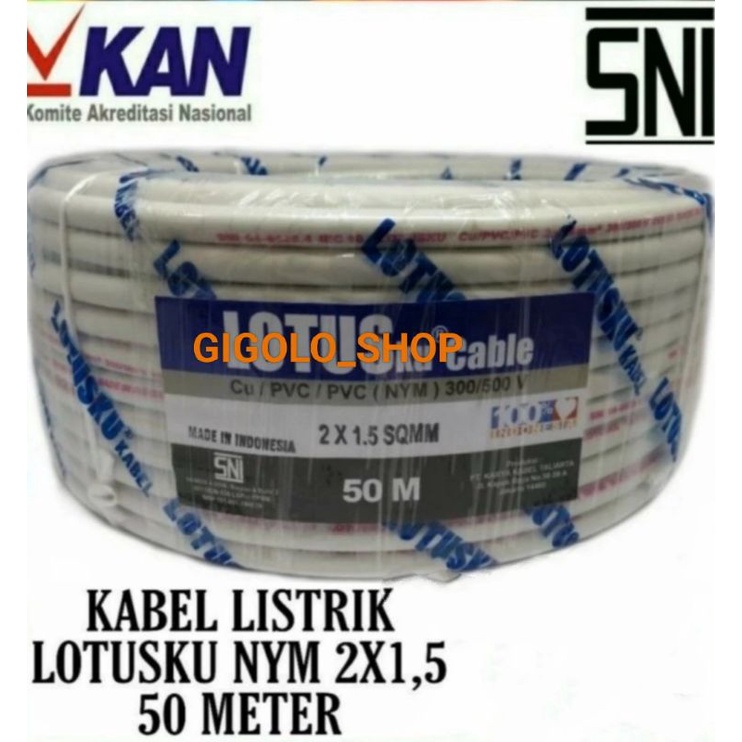 Kabel kawat lotusku 2x1.5 Kabel nym 2x1,5 meteran