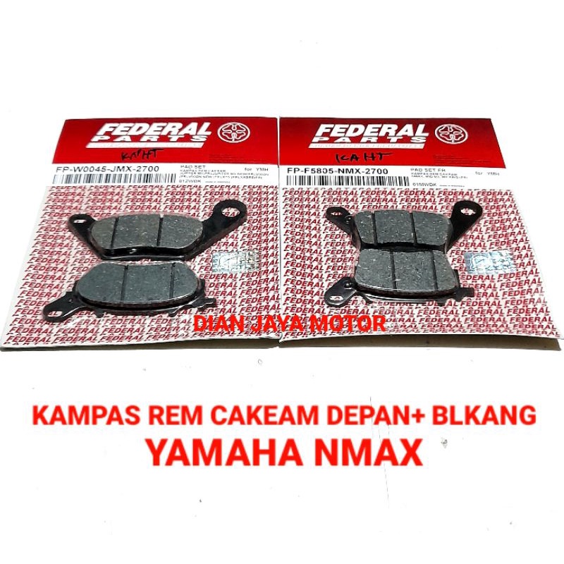 PAKET KAMPAS REM CAKRAM DEPAN + BELAKANG YAMAHA NMAX N MAX ORI FEDERAL