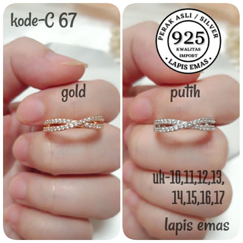 CINCIN PERAK ASLI 925 LAPIS EMAS/CINCIN SILVER 925/CINCIN PERAK ASLI/CINCIN KUNING/CINCIN LAPIS EMAS