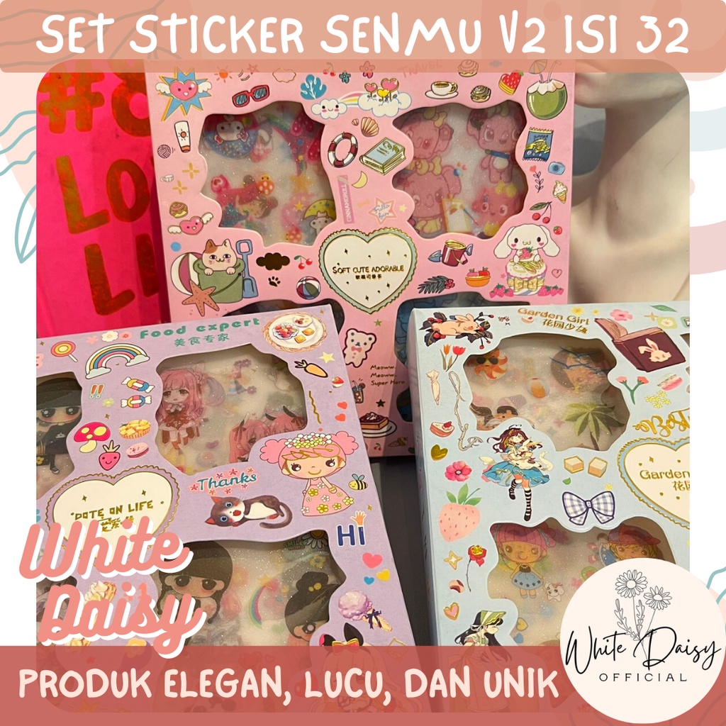 

sticker set premium senmu V2 garden girl date on life isi 32 pack cute