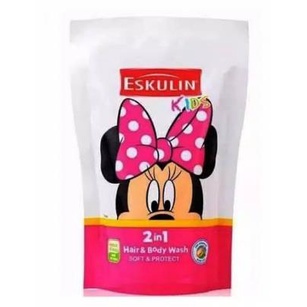^ KYRA ^ Eskulin Kids 2 in 1 Hair And Body Wash Shampo dan Sabun Refill Pouch Lembut Di Mata