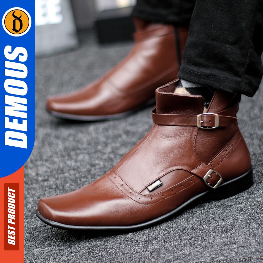 DEMOUS Pacuan - Sepatu Boots Pantofel Kulit Asli Kerja