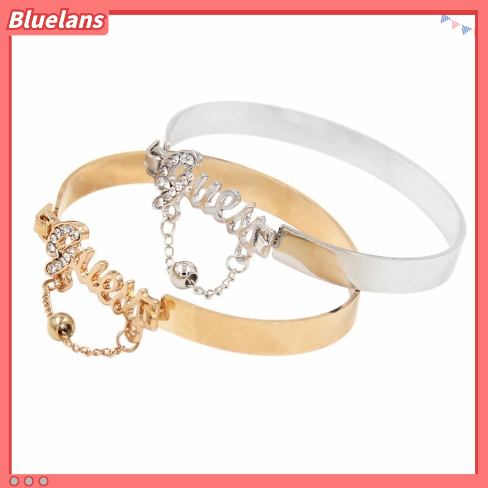 Gelang Bangle Liontin Manik-Manik Berlian Imitasi Shiny Untuk Wanita