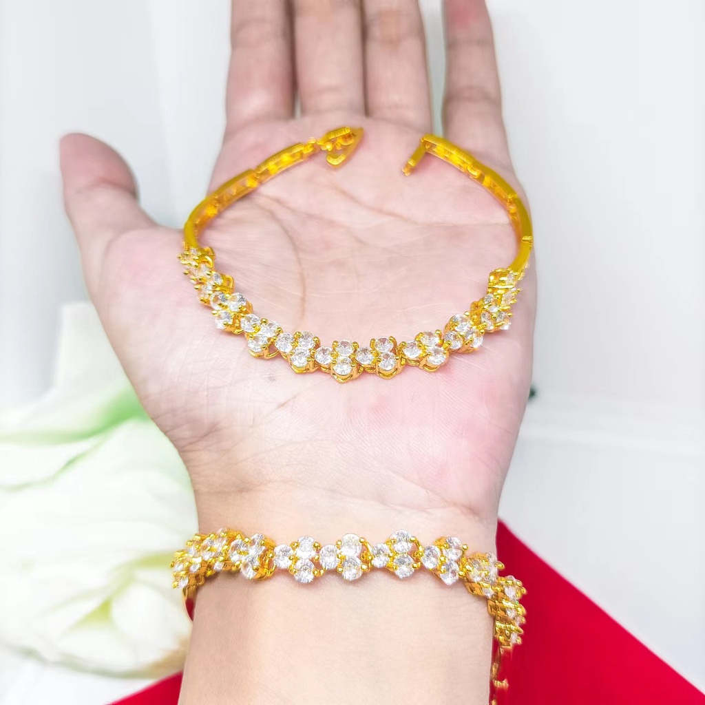 Gelang Serut xuping perhiasan lapis Emas 24k Bracelet