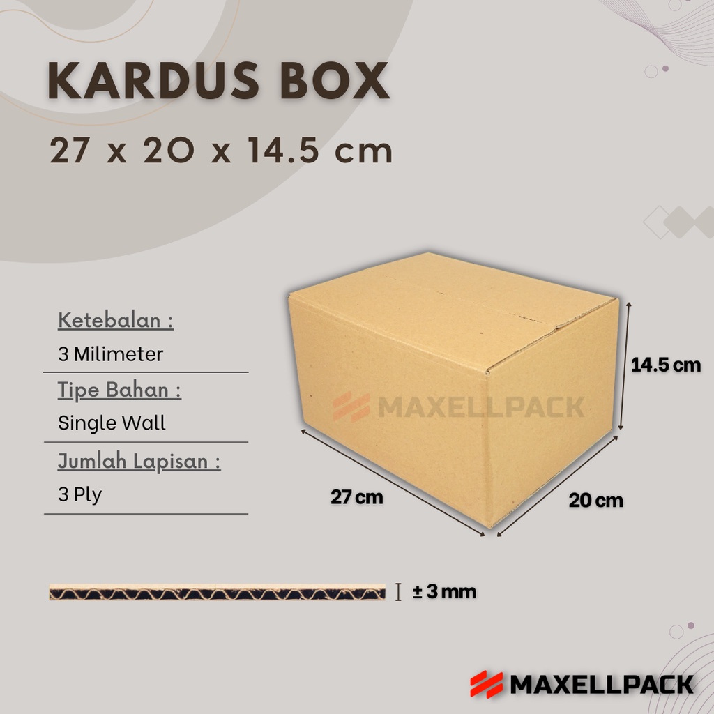 

Kardus Karton Box 27x20x14,5 CM Dus Packing Packaging Polos