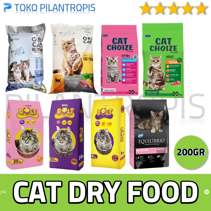 MAKANAN KUCING KERING 200GR REPACK KITTEN ADULT CAT DRY FOOD KUCING MAKAN PAKAN KUCING MURAH