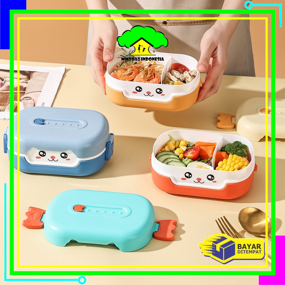 MI-C714 Kotak Bento Lunch Box Karakter Kartun / Kotak Makan Siang Anak Set BPA FREE Tempat Bekal Anti Tumpah