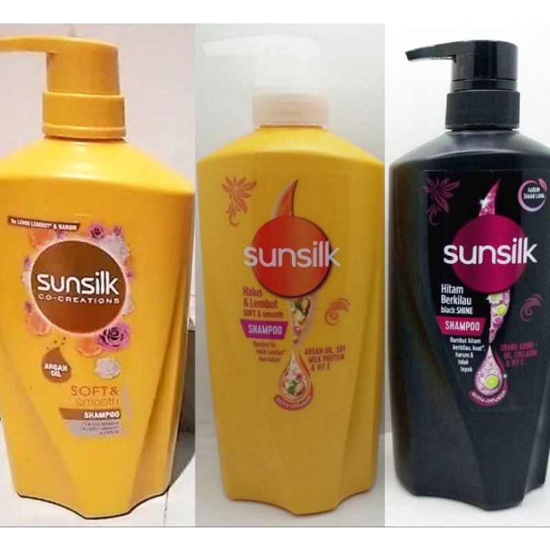 Sunsilk Soft Smooth Black Shine 900ml Super Shampoo Thick Hijab Refresh Hairfall Dandruff Volume Hai