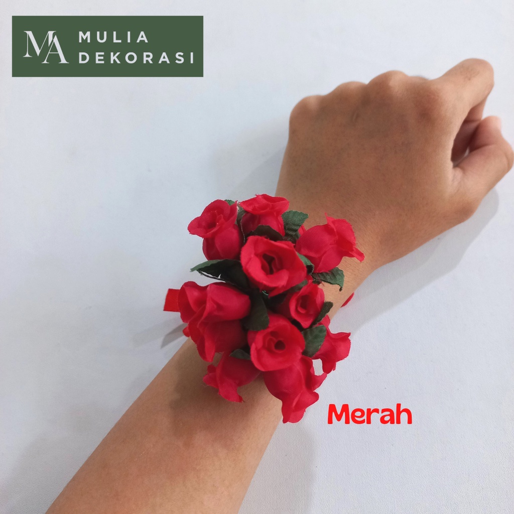 Gelang Bunga Tangan Bridesmaid Korsase Pengiring Pengantin Hand Corsage Bridesmaid