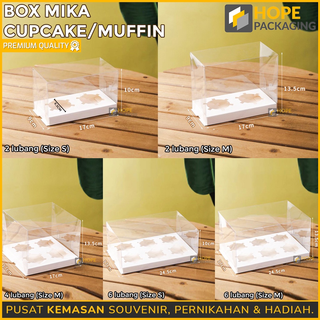 Box Mika Cup Cake / Muffin 2 Lubang / 4 Lubang / 6 Lubang