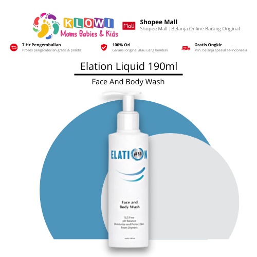 Elation Liquid Face And Body Wash 190 Ml / Sensitive Skin / Sabun Wajah Dan Badan (ED Des 21)