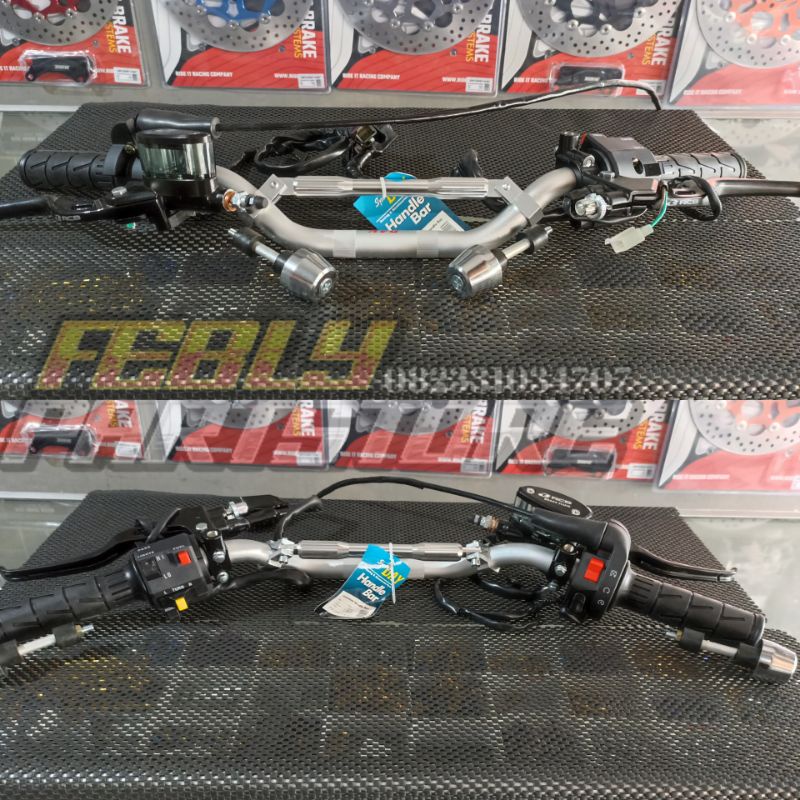 PAKET SET MASTER REM RCB OVAL 14MM SET HANDLE KOPLING RCB E2 STANG STIR DAY PALANG KECIL HOLDER KANA