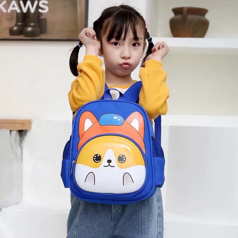 Tas Ransel Anak Sekolah PG/PAUD  lucu keren Cowok/Cewek motif timbul karakter kartun hewan 3 Dimensi Kualitas Import Premium