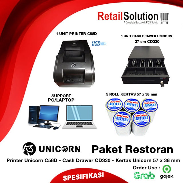 Paket Hemat Mesin Kasir USB untuk Restoran