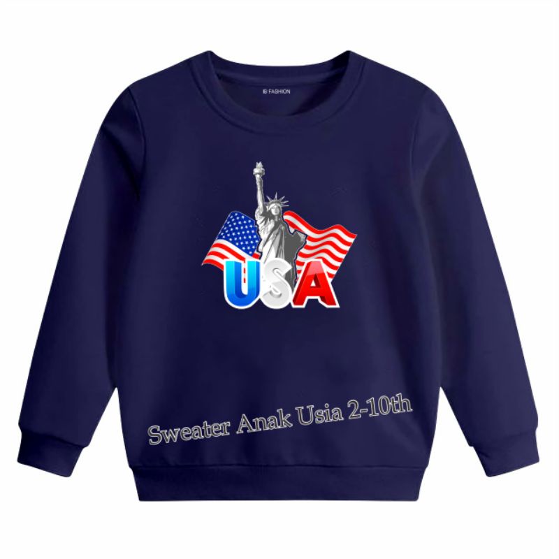 ((IB))SWEATER ANAK UNISEX/USA DIGITAL SABLON