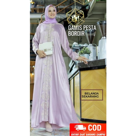 Baju Gamis wanita Pesta Bordir Cristal | Gamis Terbaru | Gamis Premium | Fashion Muslim