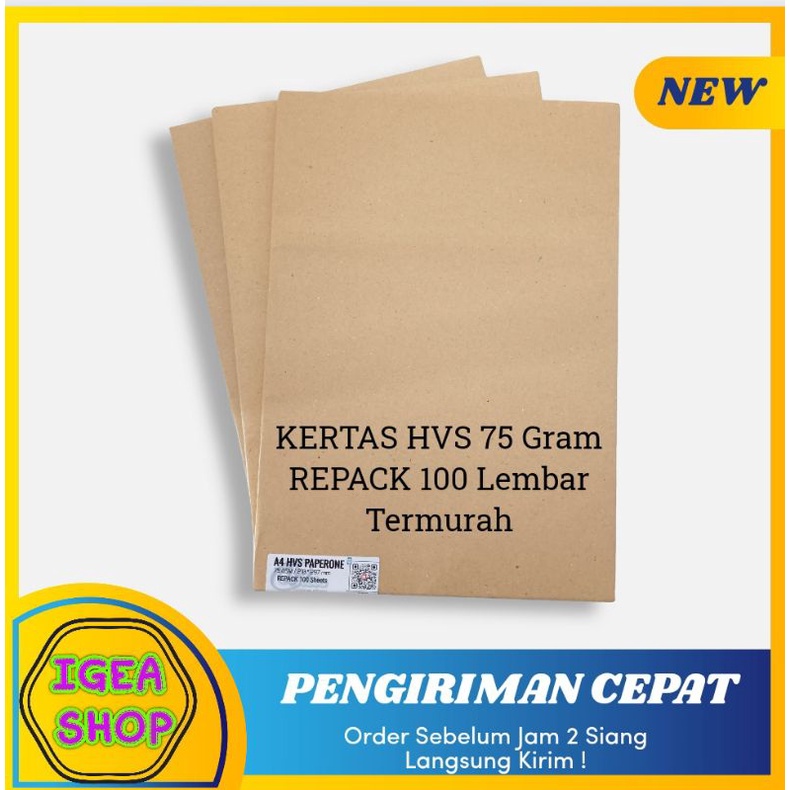 

Kertas HVS A4 75Gram Repacking 100 Lembar TERMURAH !!!