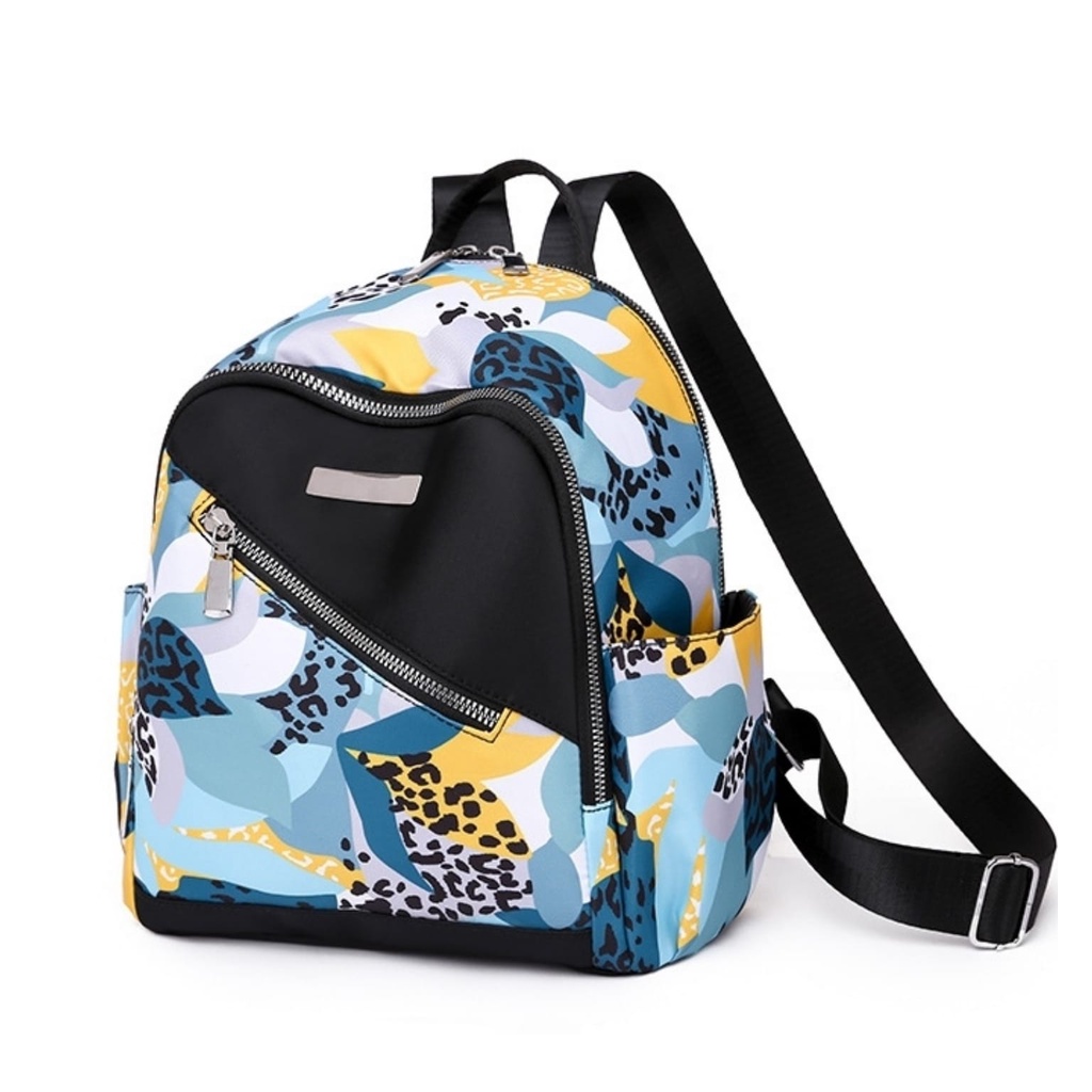 TAS RANSEL WANITA IMPORT ANTI AIR MOTIF BUNGA BIRU ZESNIA TA670B2 FASHION BACKPACK GENDONG PUNGGUNG SEKOLAH KULIAH KERJA REMAJA KEKINIAN KOREA BRANDED BATAM PREMIUM