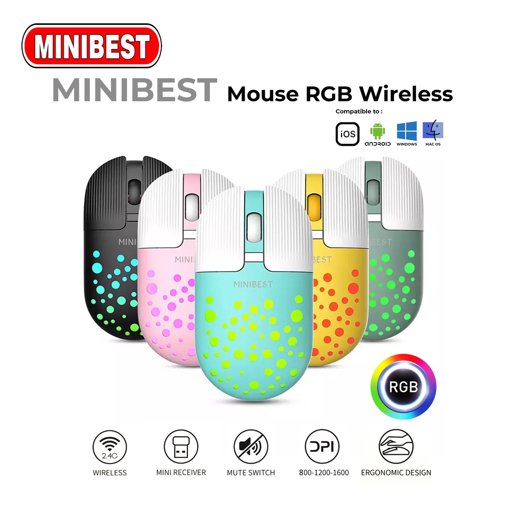 [MB] MN-B398 Mouse Wireless Bluetooth dengan Receiver USB untuk PC Laptop