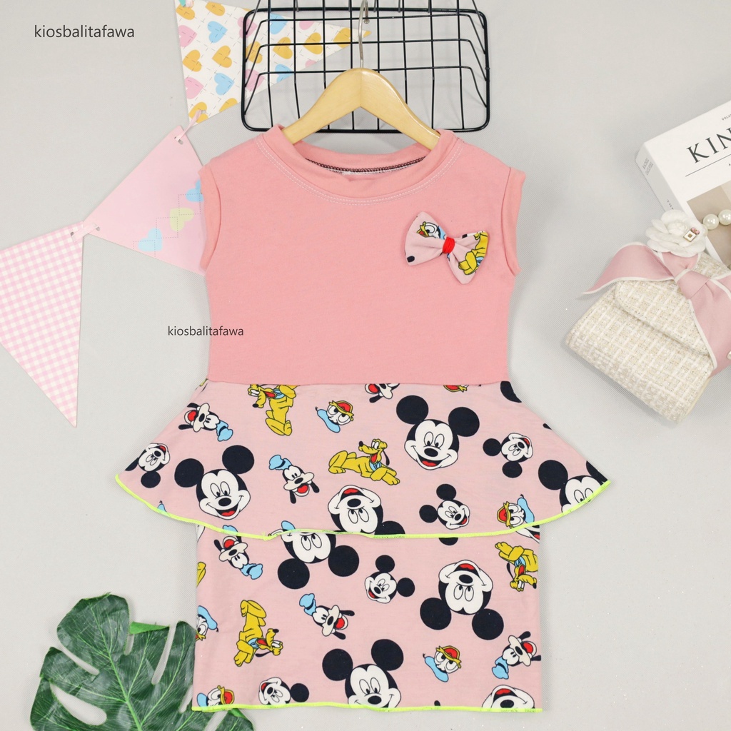 Dress Viona Kensi uk 1-6 Tahun / Dress Lengan Kutung Murah Balita Anak Perempuan Dres Import Blouse