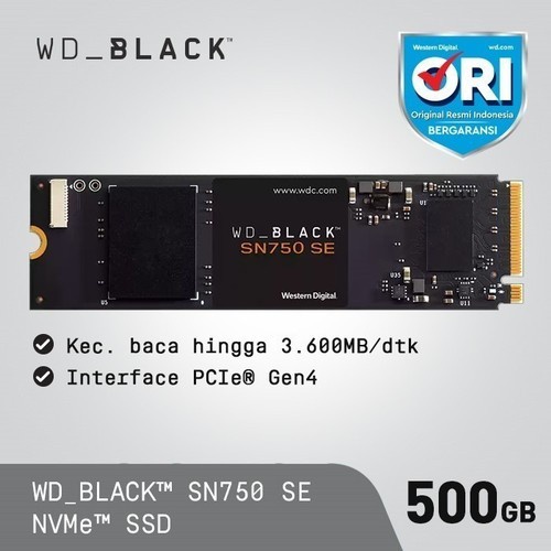Western Digital WD Black SN750 SE 500GB M.2 NVME SSD Gen 4 x4 PS5 PC
