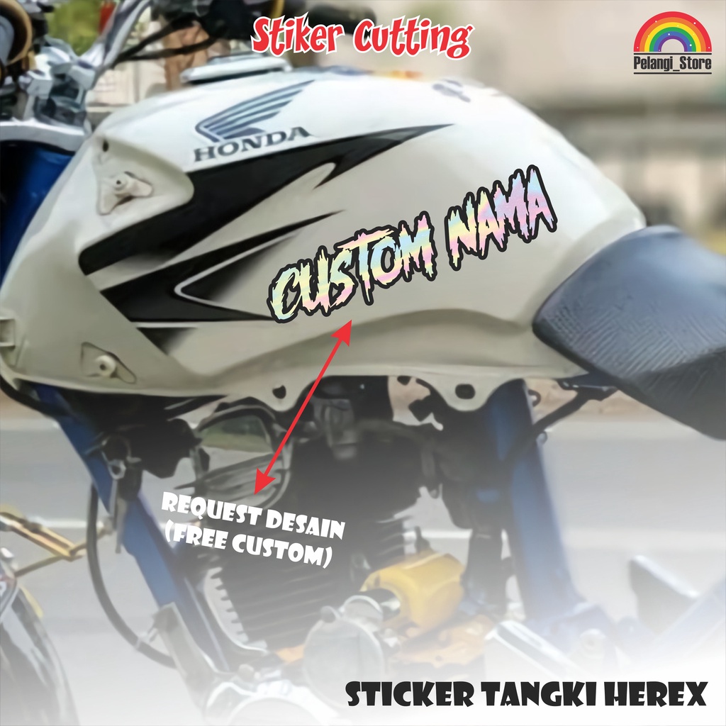 Sticker stiker cutting tangki herex hologram dan hologram list hitam (wajib chat untuk custom nama) 